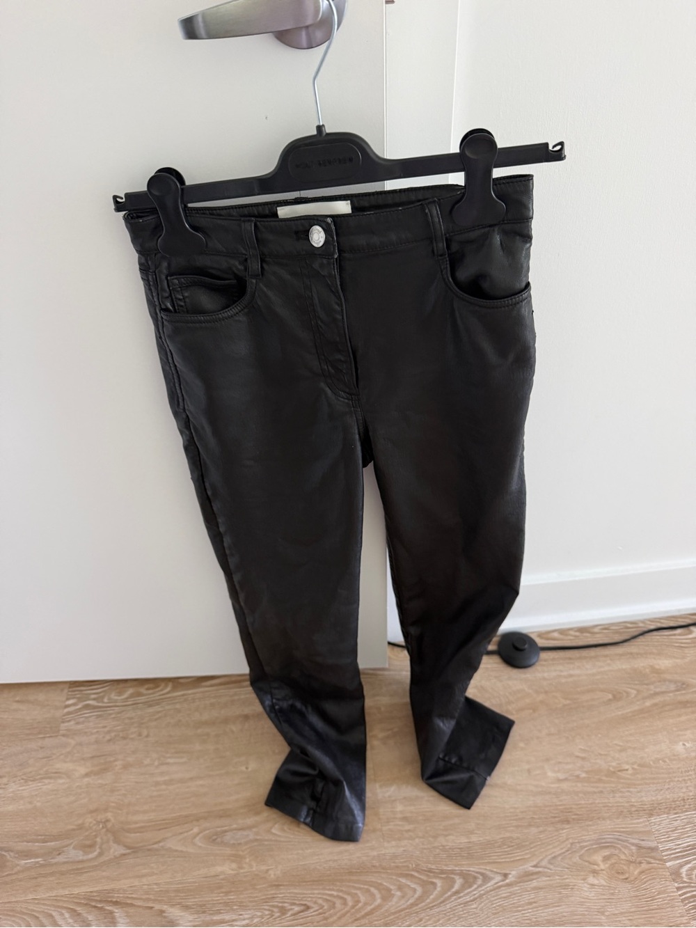 MELINA Black Faux Leather Skinny Pants